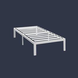 Hivvago - Twin size Heavy Duty Steel Platform Bed Frame - White