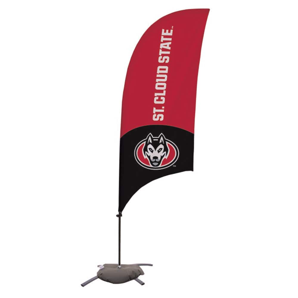Victory Corps - St. Cloud State Huskies 7.5' Two-Tone Razor Feather Stake Flag with Base - Multicolor