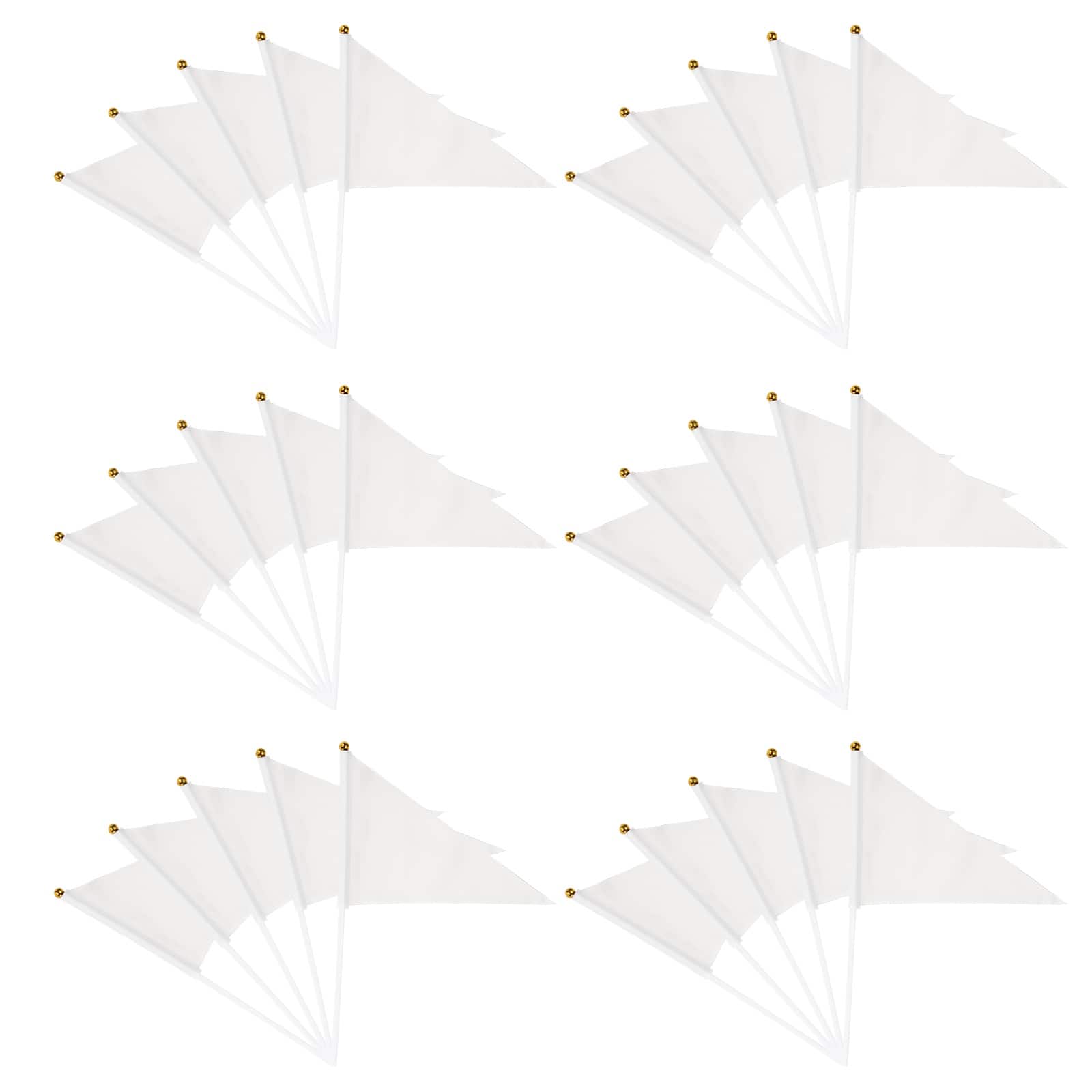 Unique Bargains - Handheld Triangle Flag, 30pcs Blank Small Pennant Flags on Sticks for DIY/Cheer/Party Events - White price history on PriceWatchPro