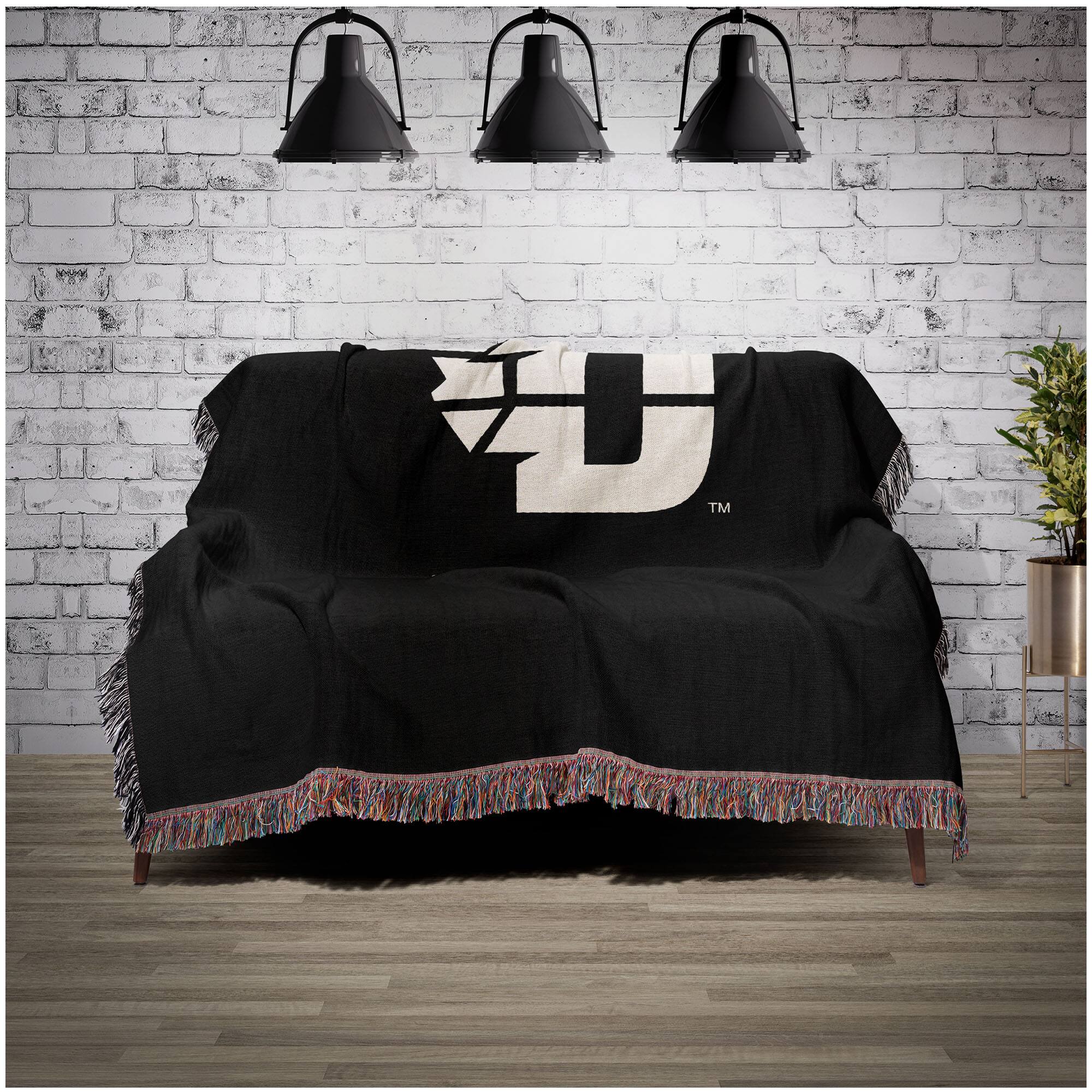 Alt View 1. Chad & Jake - Dayton Flyers Woven Blanket - Black.