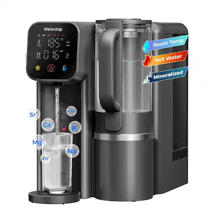 Waterdrop UV Filter Flush F Temp Coffee oz Volume he F
Room Temp Hot Water Mineralized
Sr
H4SiO4
Ca+
Mg Zn2
Na