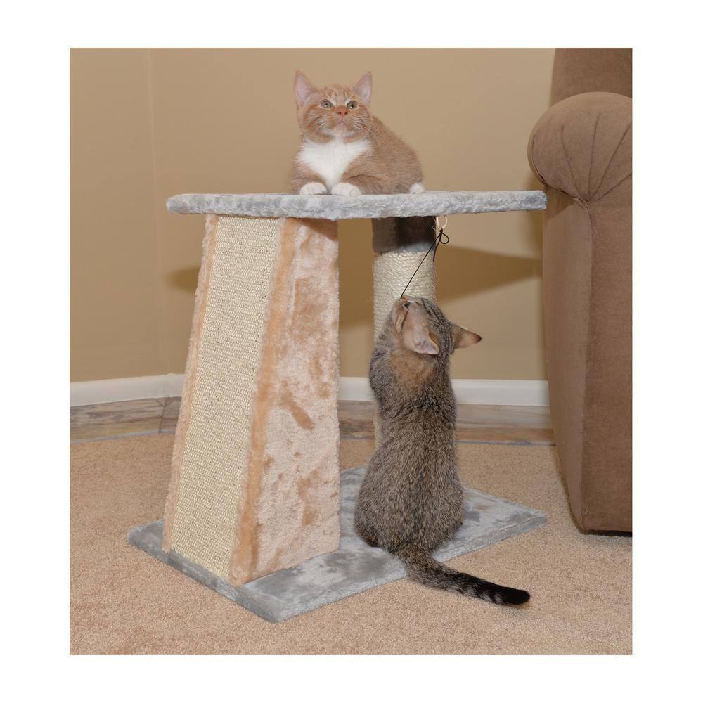Alt View 5. Armarkat - TwoLevel Platform Real Wood Scratcher W Sisal Carpet Board - Gray.