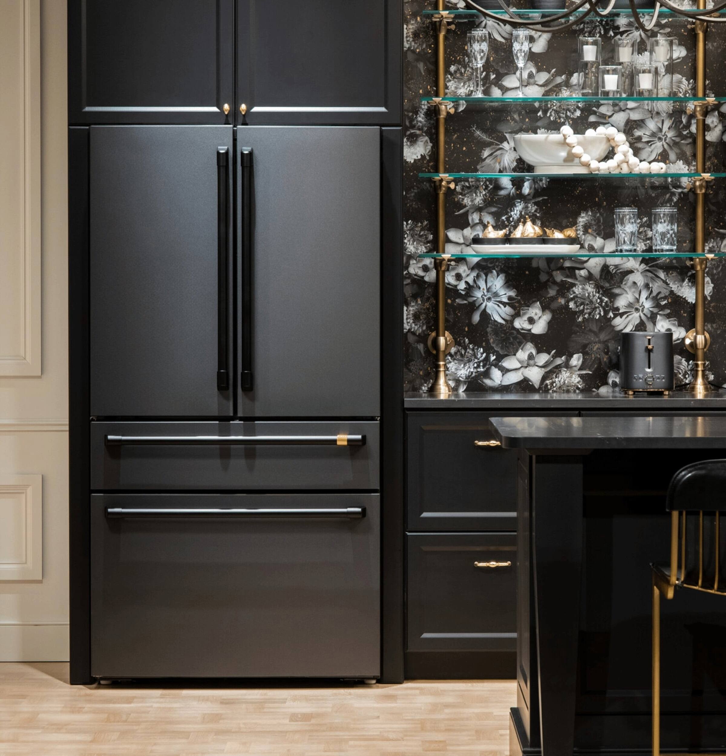 Alt View 18. Café - 23.2 Cu. Ft. 4-Door French Door Counter-Depth Smart Refrigerator with Dual Dispense AutoFill Pitcher - Matte Black.