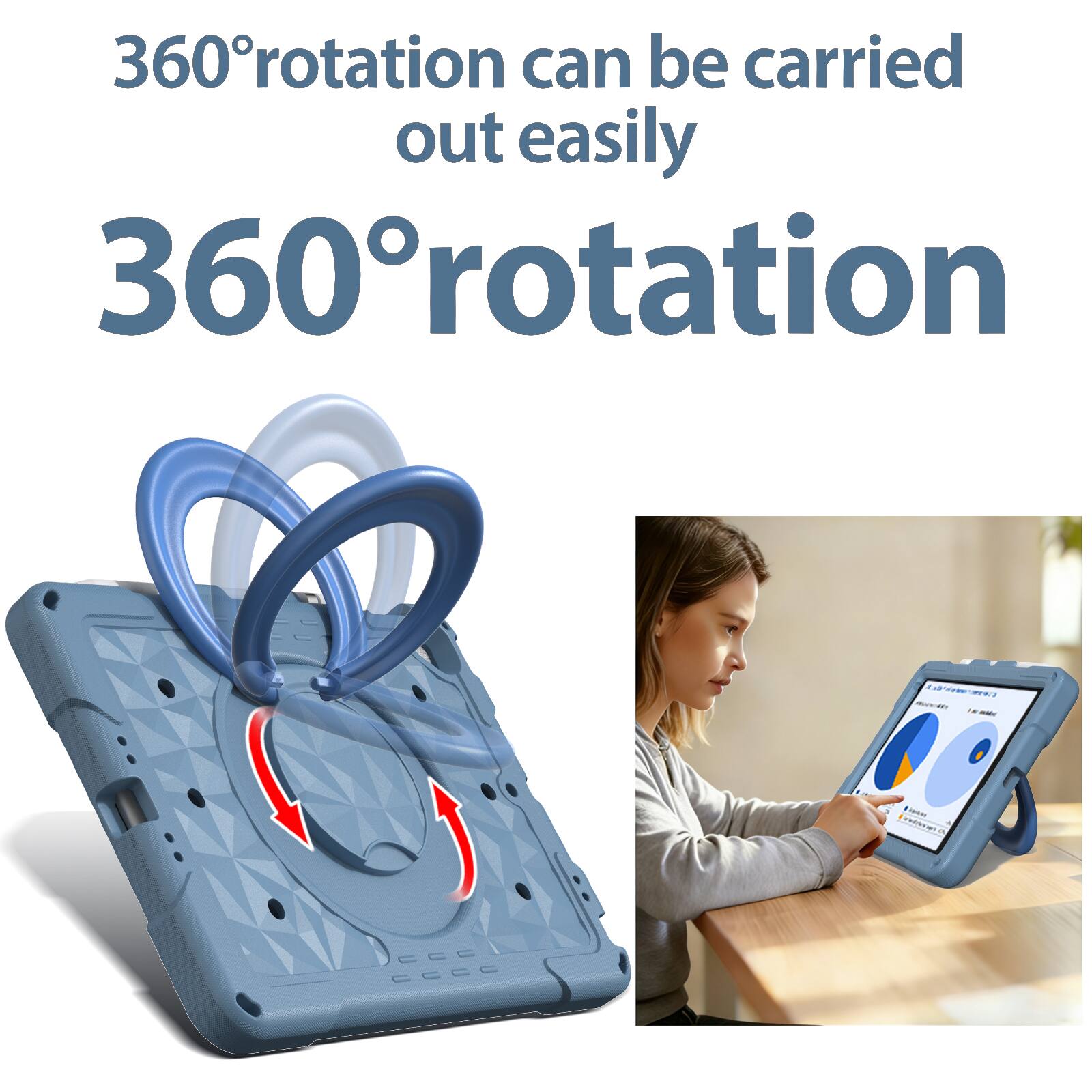 360° rotation can be carried out easily  
360° rotation
