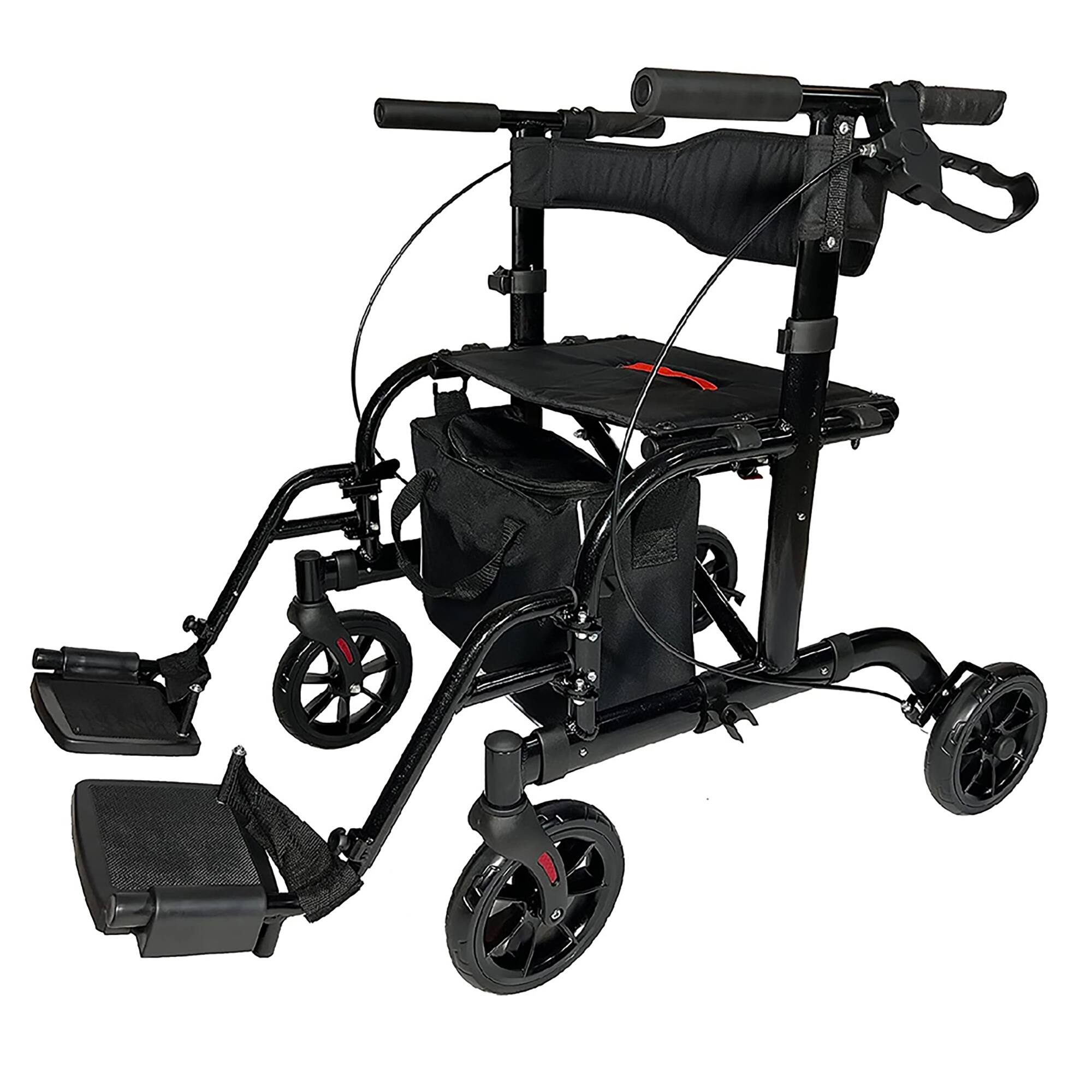 Angle. Pursonic - 2 IN 1 Rolling Rollator Walker - Black.