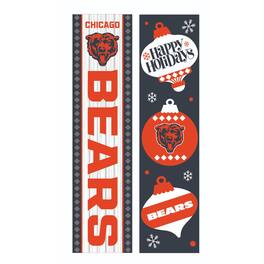 Evergreen Enterprises - Chicago Bears 47" Double Sided Christmas Leaner Fan Sign - Multicolor