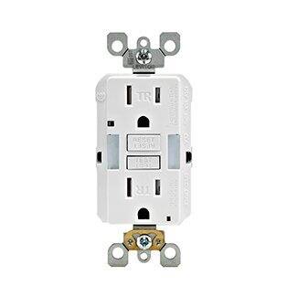Leviton - 15A 125V Duplex GFCI Outlet Tamper-Resistant Self-Test Slim Guide Light 5-15R - White