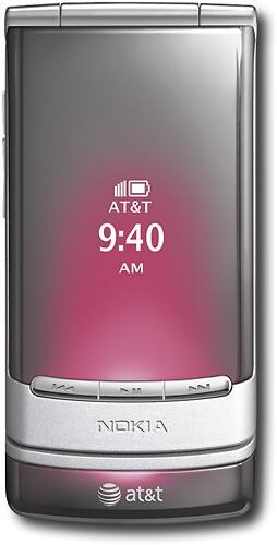 Front Standard. Nokia - Mural 6750 Mobile Phone - Silver (AT&T).
