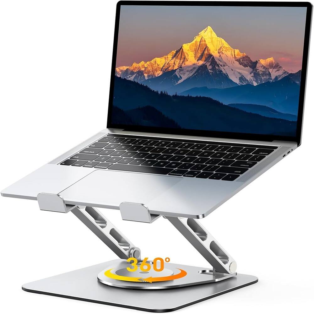 ACJPR - 360° Rotating Laptop Stand, Adjustable Dual-Bar Riser, 10–16" Laptops - Green