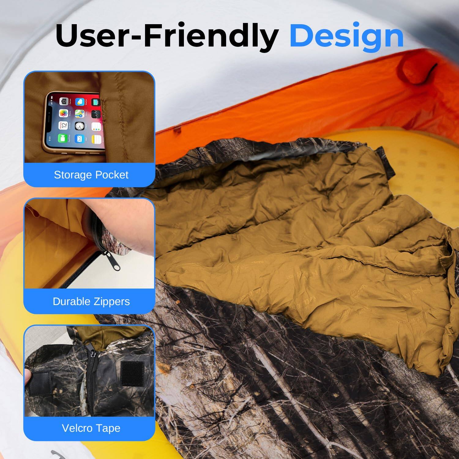 User-Friendly Design

- Storage Pocket
- Durable Zippers
- Velcro Tape