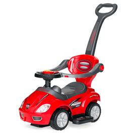 Best Choice Products - 3-in-1 Kids Push and Pedal Toddler Ride On Wagon Play Toy Stroller w/ Sounds, Handle, Horn - Red