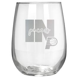 Great American Products - Indiana Pacers Etched 17oz. City Stemless Wine Glass - Multicolor