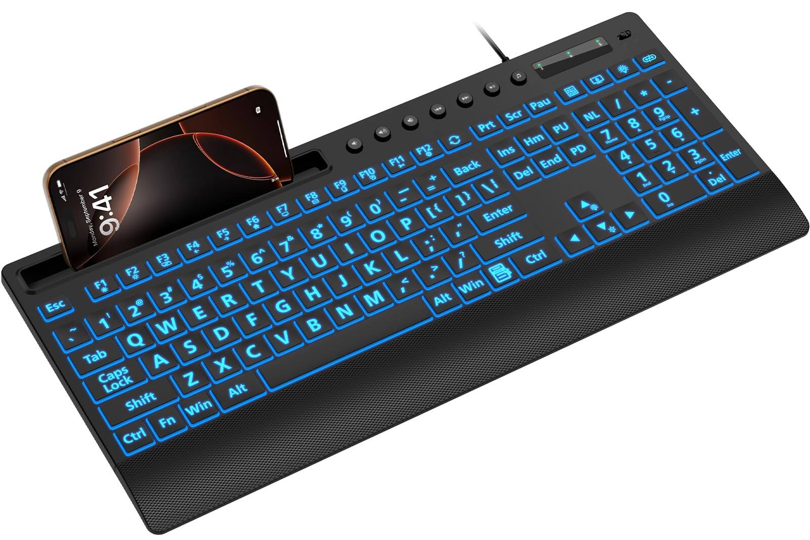 METALTON Large Print Computer With Backlight Memory Function Wrist Palm ...