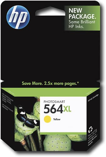HP - 564XL High-Yield Ink Cartridge - Yellow - Larger Front
