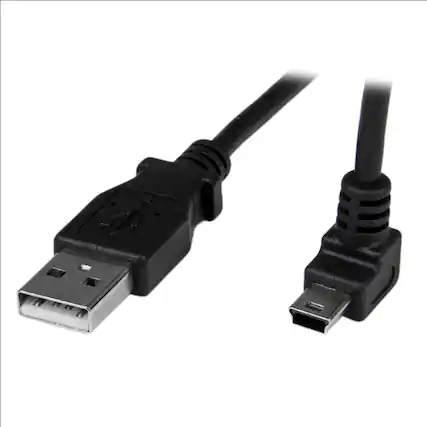 Front. Startech - 1m Mini USB Cable - A to Up Angle Mini B.