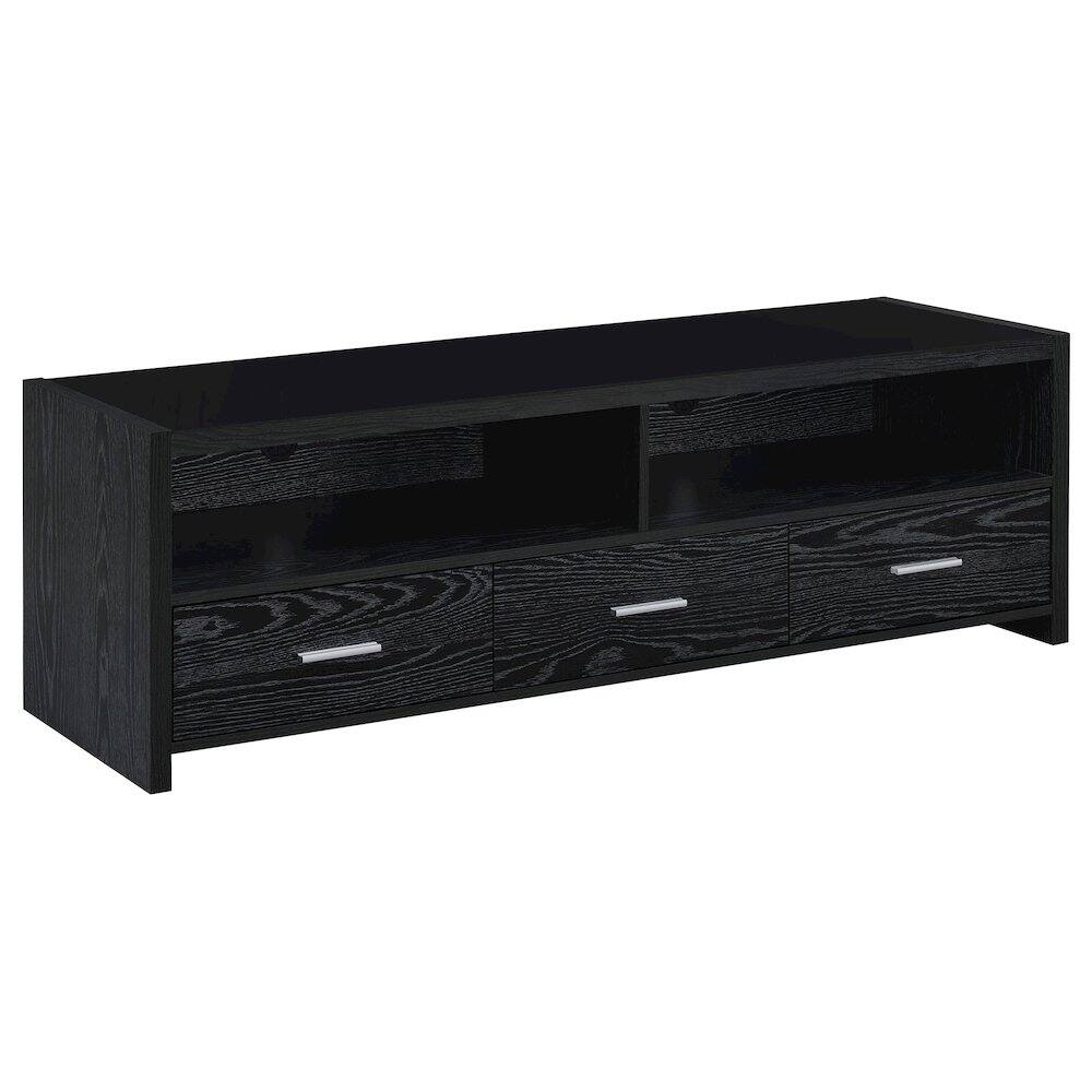 Front. Coaster Co. of America - Alton 3-drawer Engineered Wood 62" TV Stand Black Oak - Black.