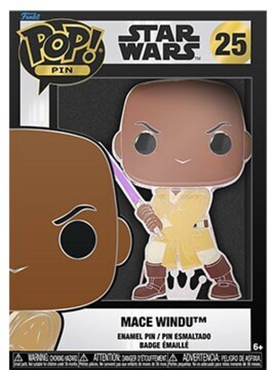 Furc STAR POP! WARS 25 TM PIN MACE WINDUTM TM ENAMEL PIN I PIN ESMALTADO BADGE EMAILLE 6+ A RAE 00DE s0 A ATTENTION DANGER DVEOUFTEMENTA A ERTENCIA PELIGRO DE ASFOA