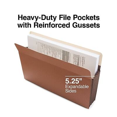 Heavy-Duty File Pockets with Reinforced Gussets

5.25" Expandable Sides