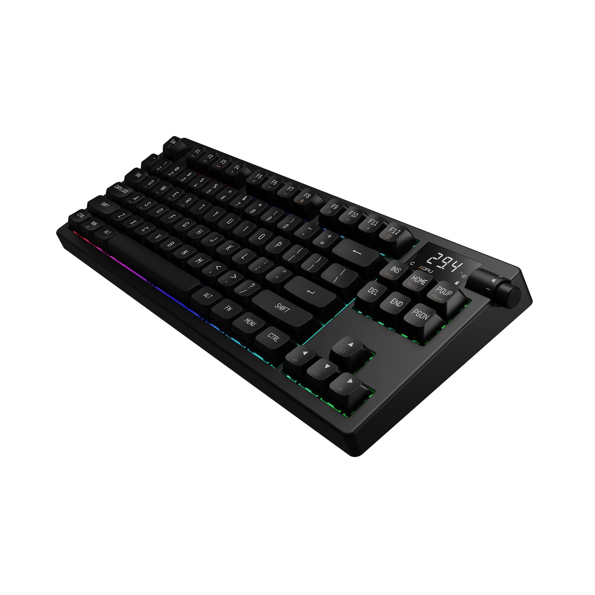 The text on the image reads:

"OE t 5 -  - V 1 , A  /  J I FE  J I CUA V 5 A F7   FE  F f g . TEE f  1 a F9 2 f  ! F1S I F g - I D J FII S / S - 4T  N F12 d Y J 0 ,  P = 4 r i I I M , I J .  > ; . . / I or INS E ORU 294 C I HOME . 9 LO AT o DEL P GUP FN SHFT END MEA PGDN CTR 4 Y 4 E A"

This text appears to be a description or instructions for using the keyboard. It is not possible to group or correct the text without more context or understanding of the intended message.