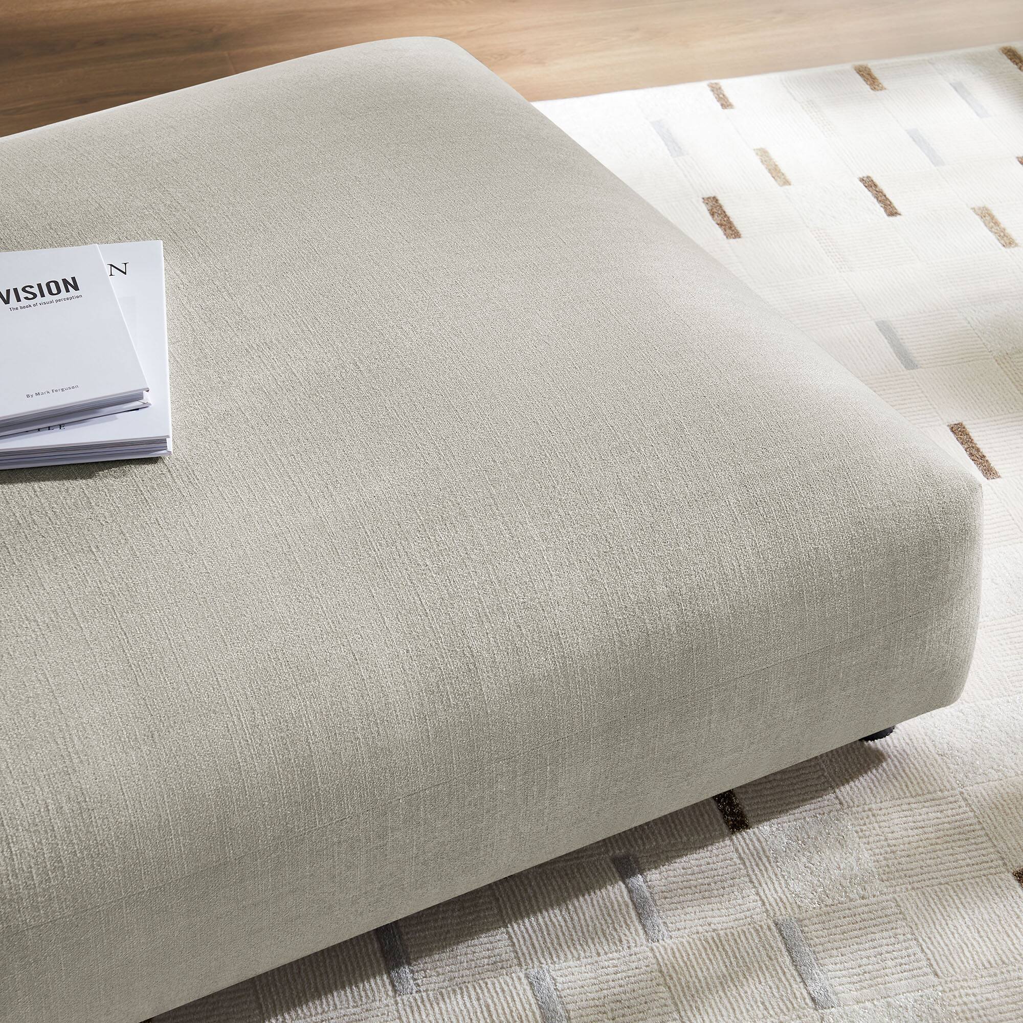 Alt View 1. Modway - Solace Modular Upholstered Fabric Ottoman by Modway - Linen.