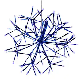 Celebrations - Platinum LED Shimmer Sphere 16 in. Hanging Decor - Blue