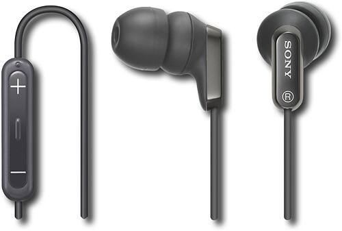 Front Standard. Sony - Ear Bud Headphones - Black.