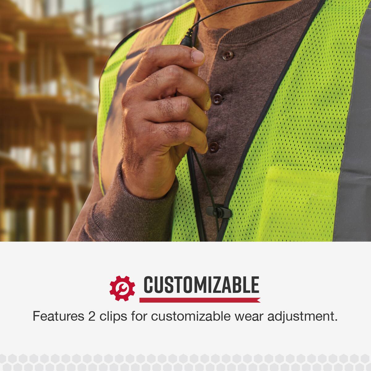 Customizable Features: 2 clips for customizable wear adjustment.