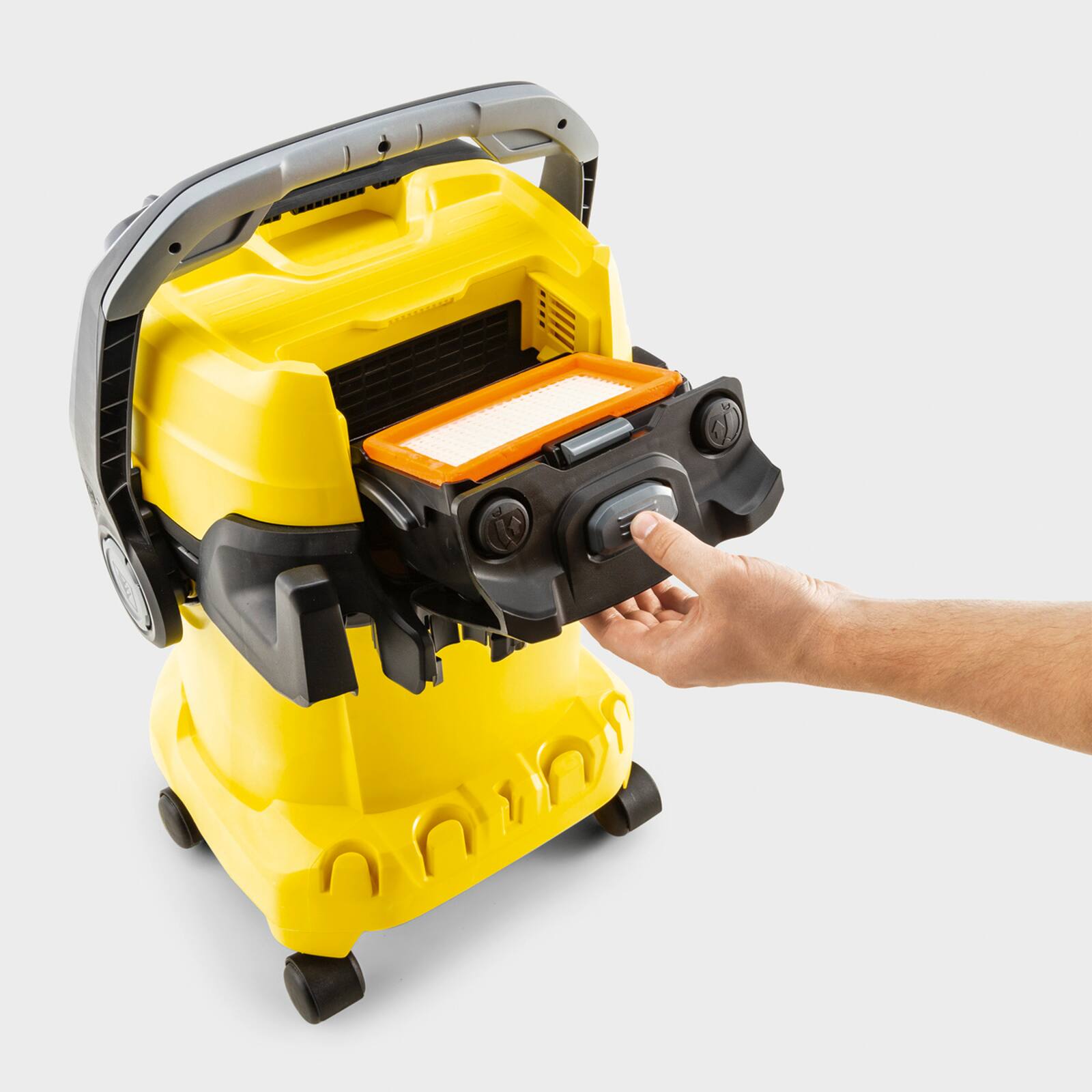 Back. Karcher - Kärcher WD 5 P Multi-Purpose 6.3 Gallon Wet/Dry Shop Vacuum Cleaner with Attachments, Heavy Duty - Yellow.