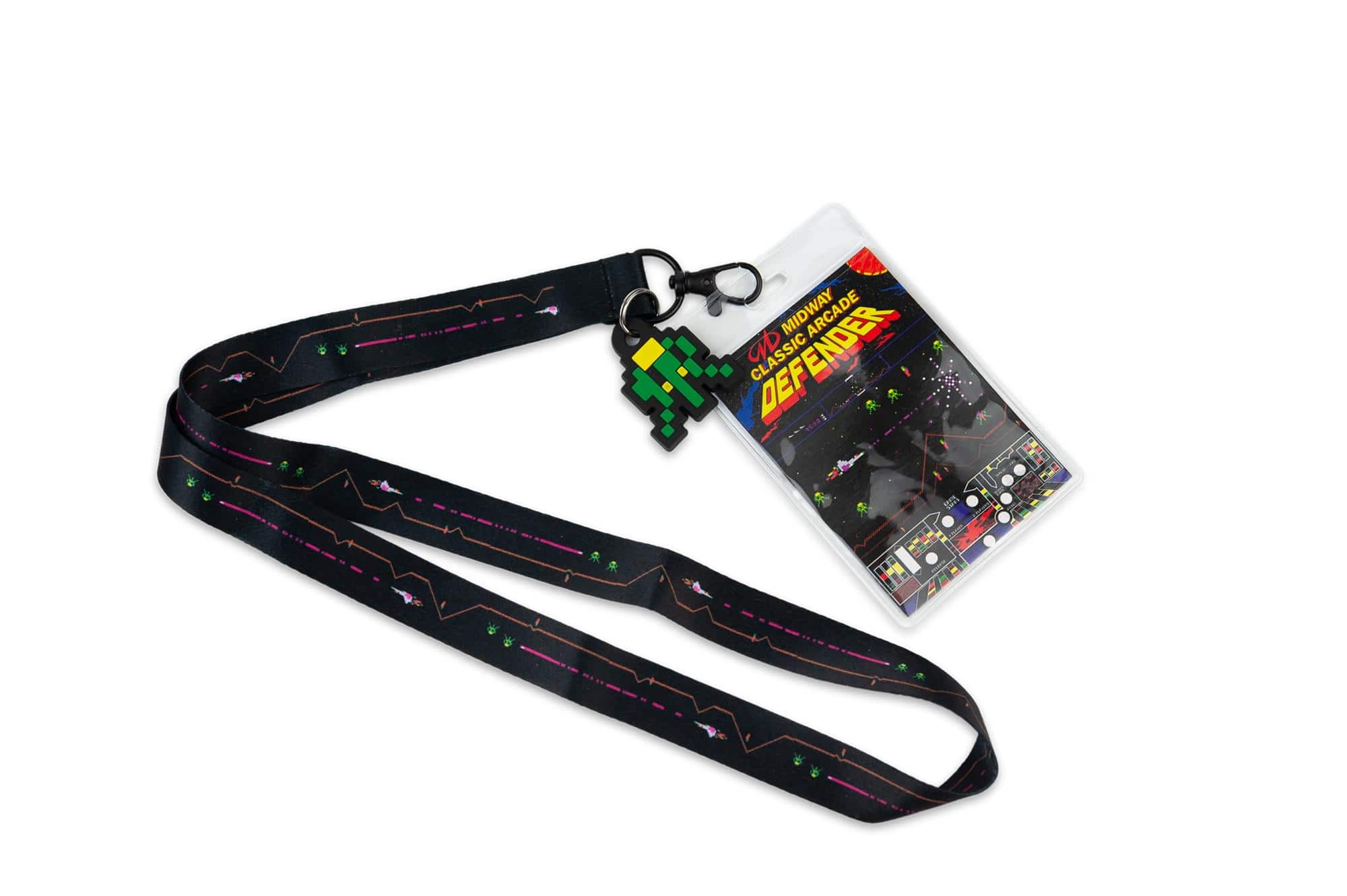Midway Home Entertainment - Midway Arcade Games Lanyard w/ ID Holder & Charm - Defender - Multi-Color