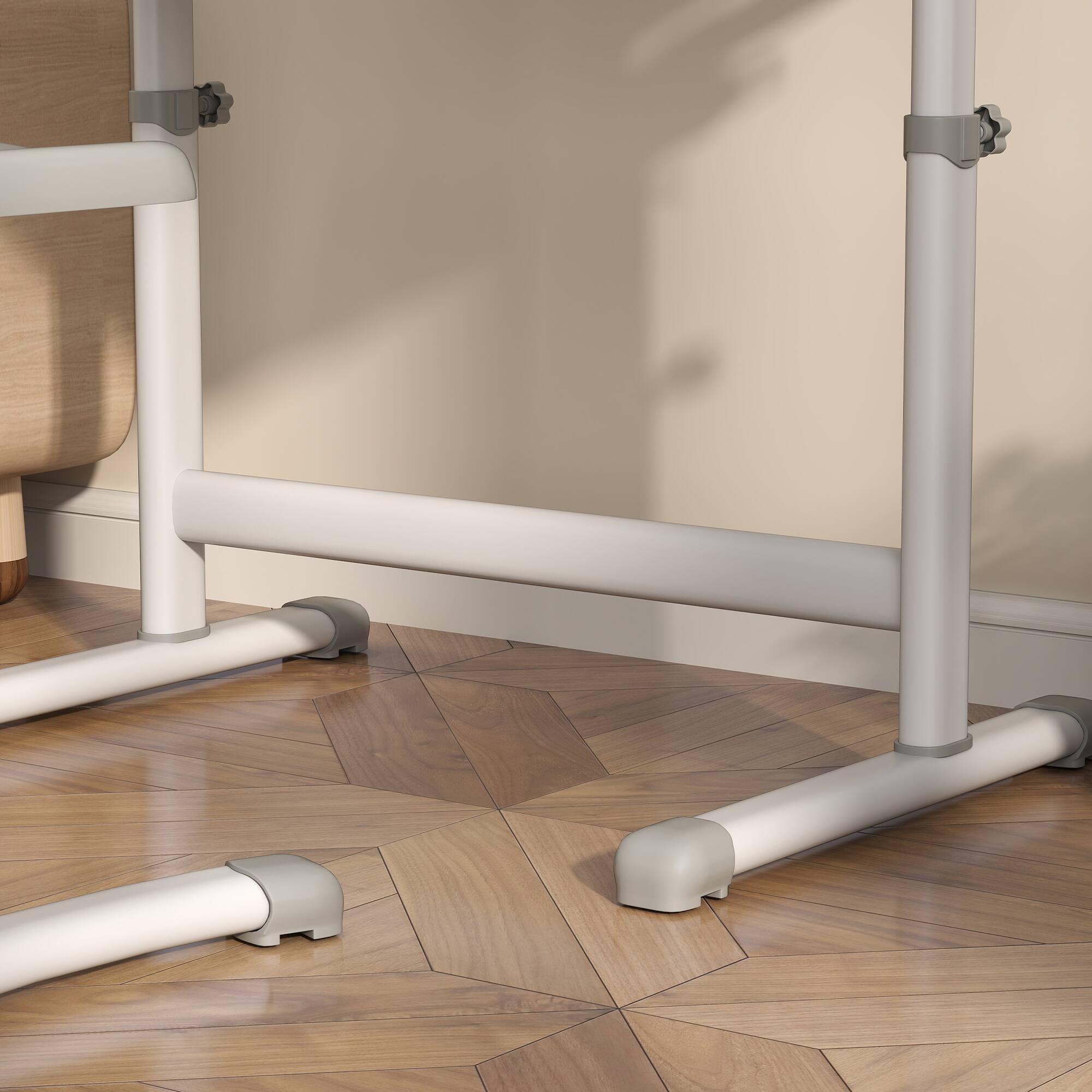 Alt View 5. Qaba - Kids Desk and Chairs Set, Height Adjustable, Children School Study Desk, Tilt Desktop, Storage Drawer, Pen Slot - Gray.