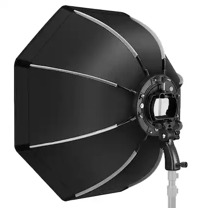 Front. Neewer - 26" Octagonal Softbox with S Bracket - Quick Release for Neewer & Godox Flash Strobes.