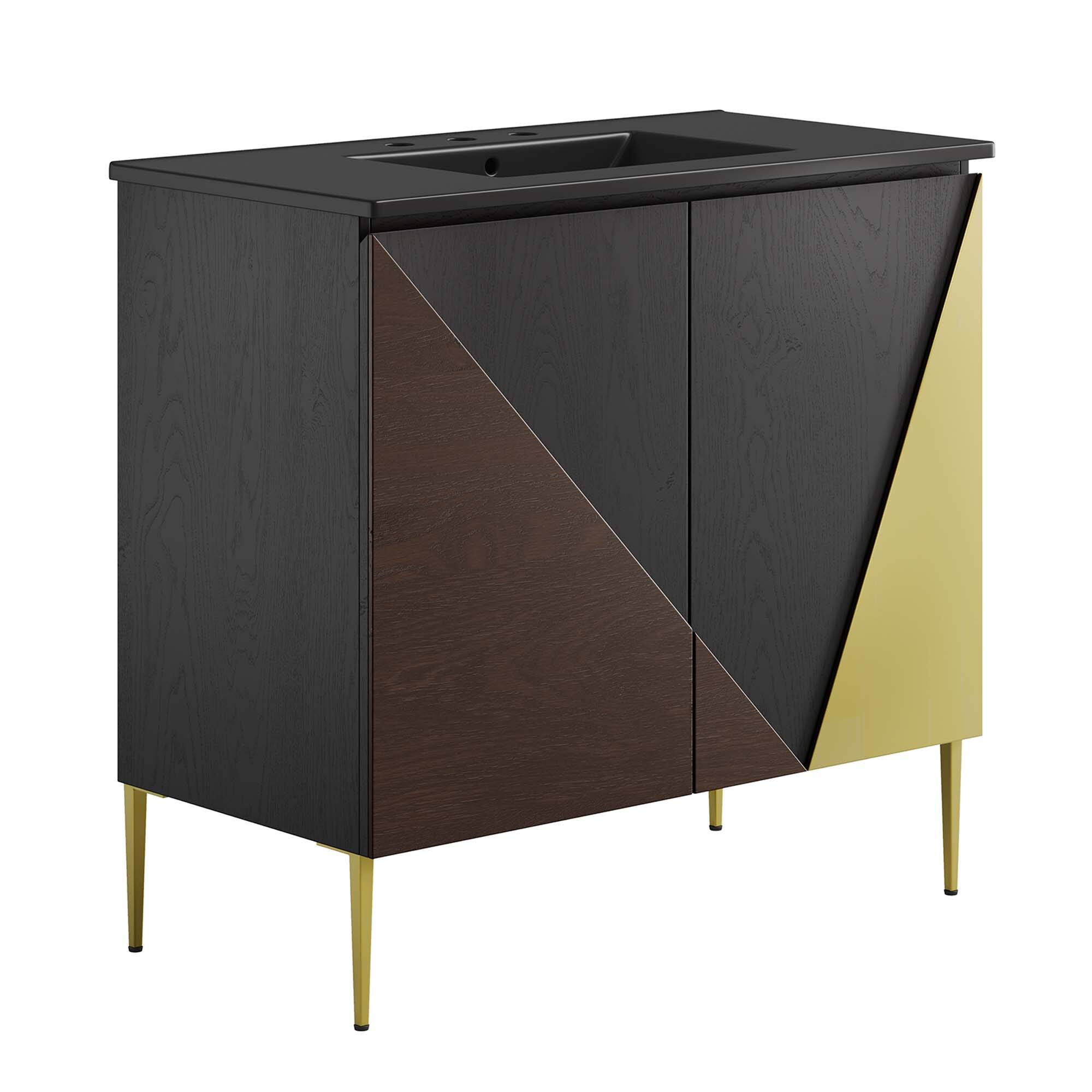 Angle. Modway - Alchemist Bathroom Vanity Basin Included by Modway - Black Black.