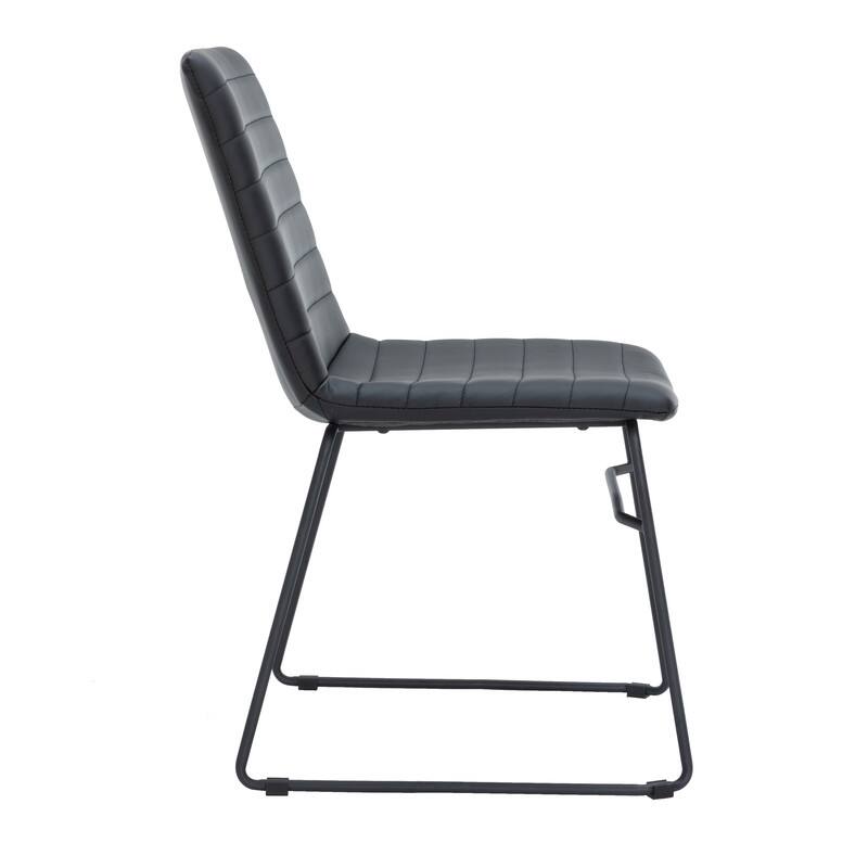 Alt View 5. LeisureMod - Zylar Office Guest Chair with PU Leather, Foam Cushion & Stainless Steel Base - Black.