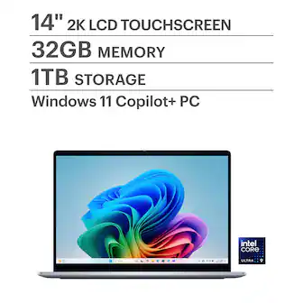 14" 2K LCD TOUCHSCREEN
32GB MEMORY
1TB STORAGE
Windows 11 Copilot+ PC
Intel Core i9 ULTRA 9