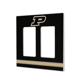 Keyscaper - Purdue Boilermakers Stripe Design Double Rocker Light Switch Plate - Multicolor