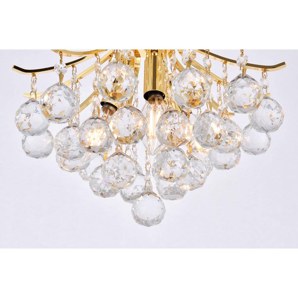 Alt View 4. Elegant Lighting - Toureg 3 light Gold Flush Mount Clear Royal Cut Crystal - Gold.