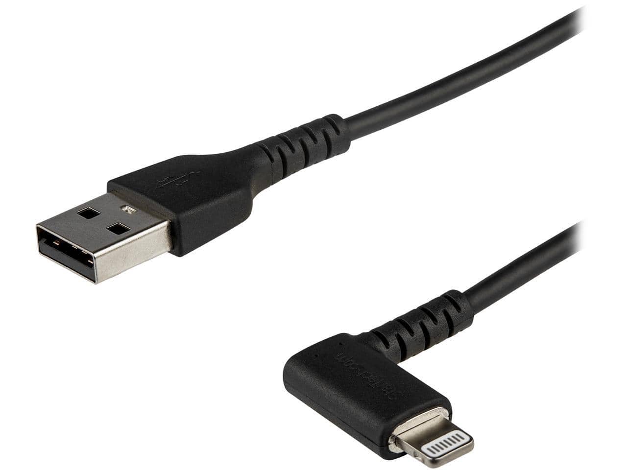 StarTech.com - 1m Angled Lightning to USB Cable - MFI Certified, Heavy Duty, Black