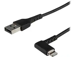 StarTech.com - 1m Angled Lightning to USB Cable - MFI Certified, Heavy Duty, Black