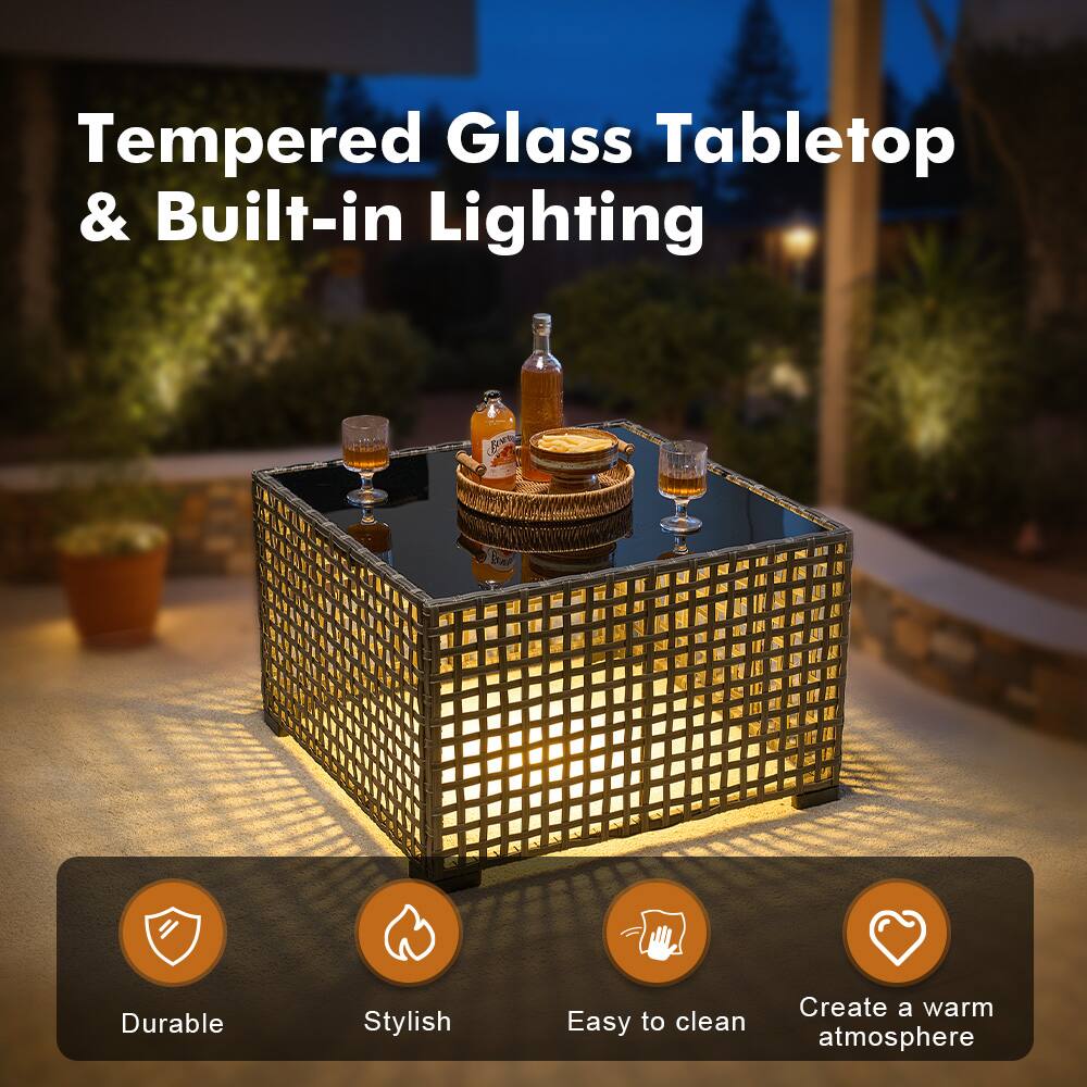 Tempered Glass Tabletop & Built-in Lighting

- Durable
- Stylish
- Easy to clean
- Create a warm atmosphere