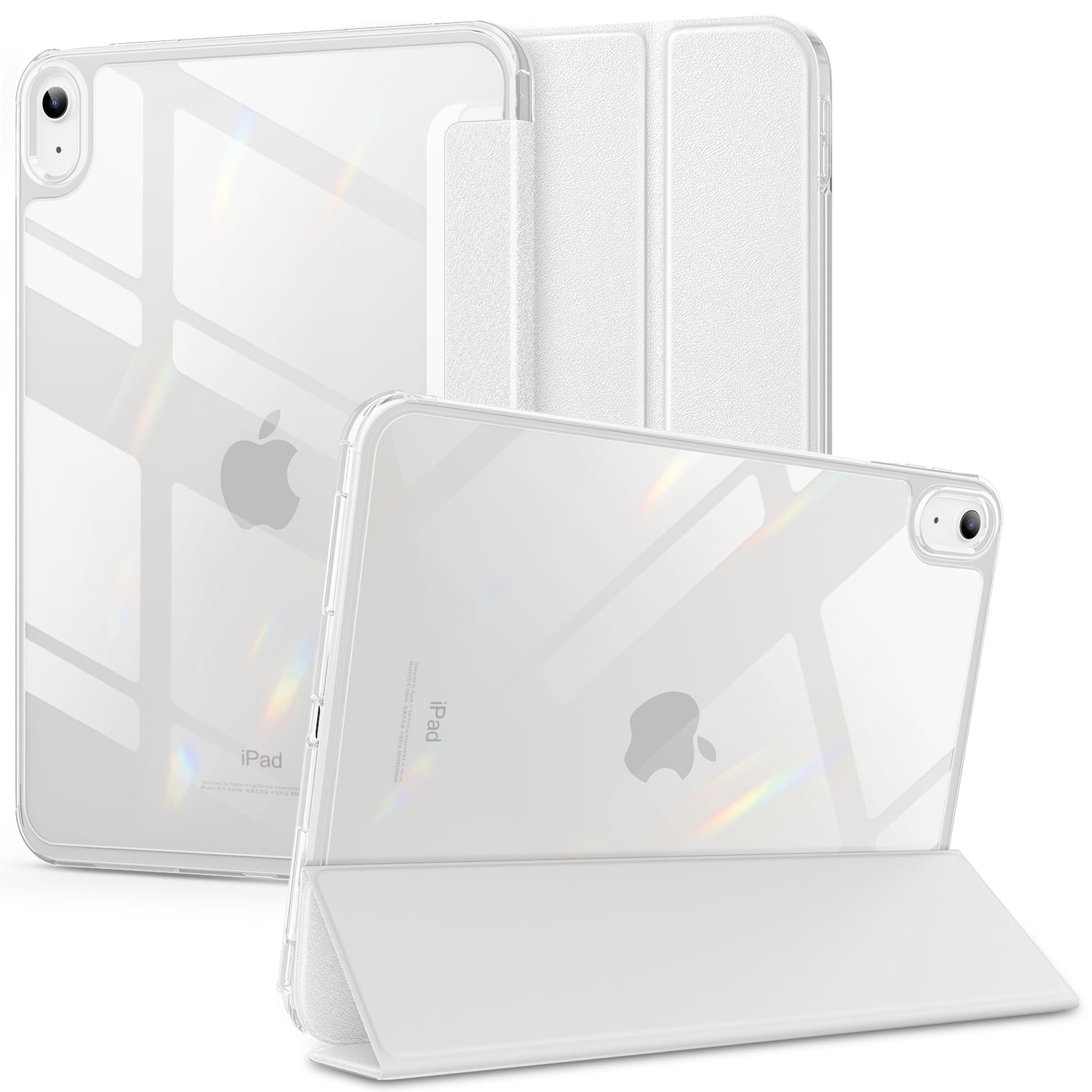 DTTO - Case for iPad A16 11-inch and iPad 10th Generation 10.9-inch, Matte Slim Hard Back, Soft TPU Frame, Auto Sleep/Wake - White