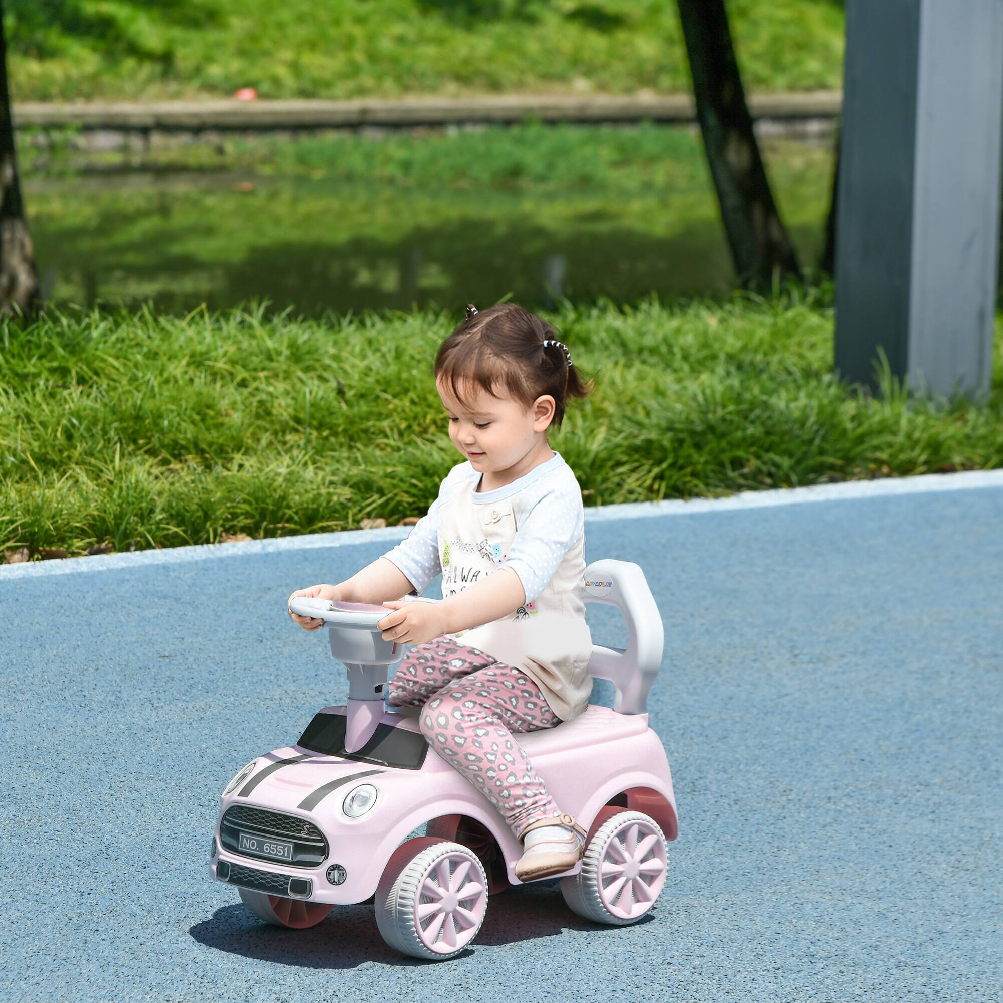 Angle. Qaba - Toddler Ride on Push Car, Foot to Floor Sliding Car, Horn, Working Steering Wheel, 18-36 Months.