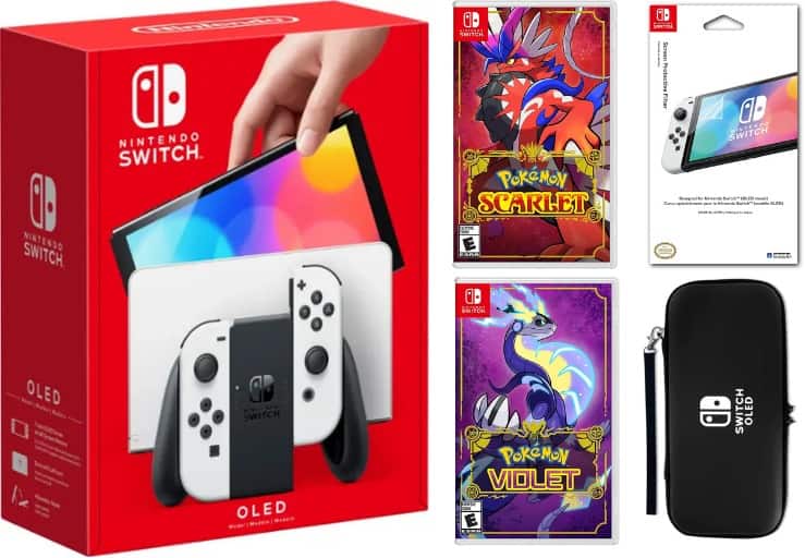 Oled Bundle With Accessories, Pokemon Scarlet & Violet Games