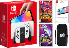 Oled Bundle With Accessories, Pokemon Scarlet & Violet Games - Nintendo Switch
