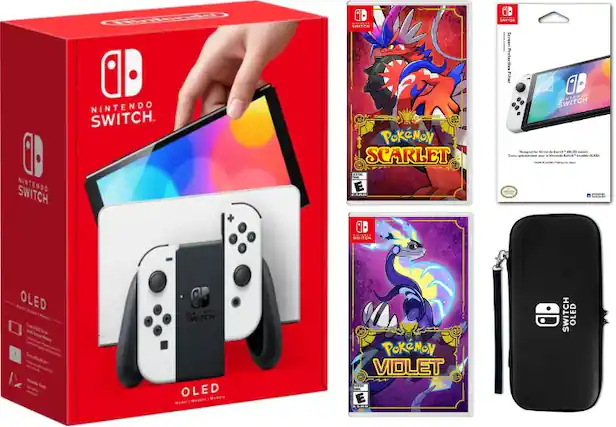NINTENDO SWITCH OLED
Pokémon SCARLET
Pokémon VIOLET
Nintendo Switch Screen Protector
Nintendo Switch OLED Carrying Case