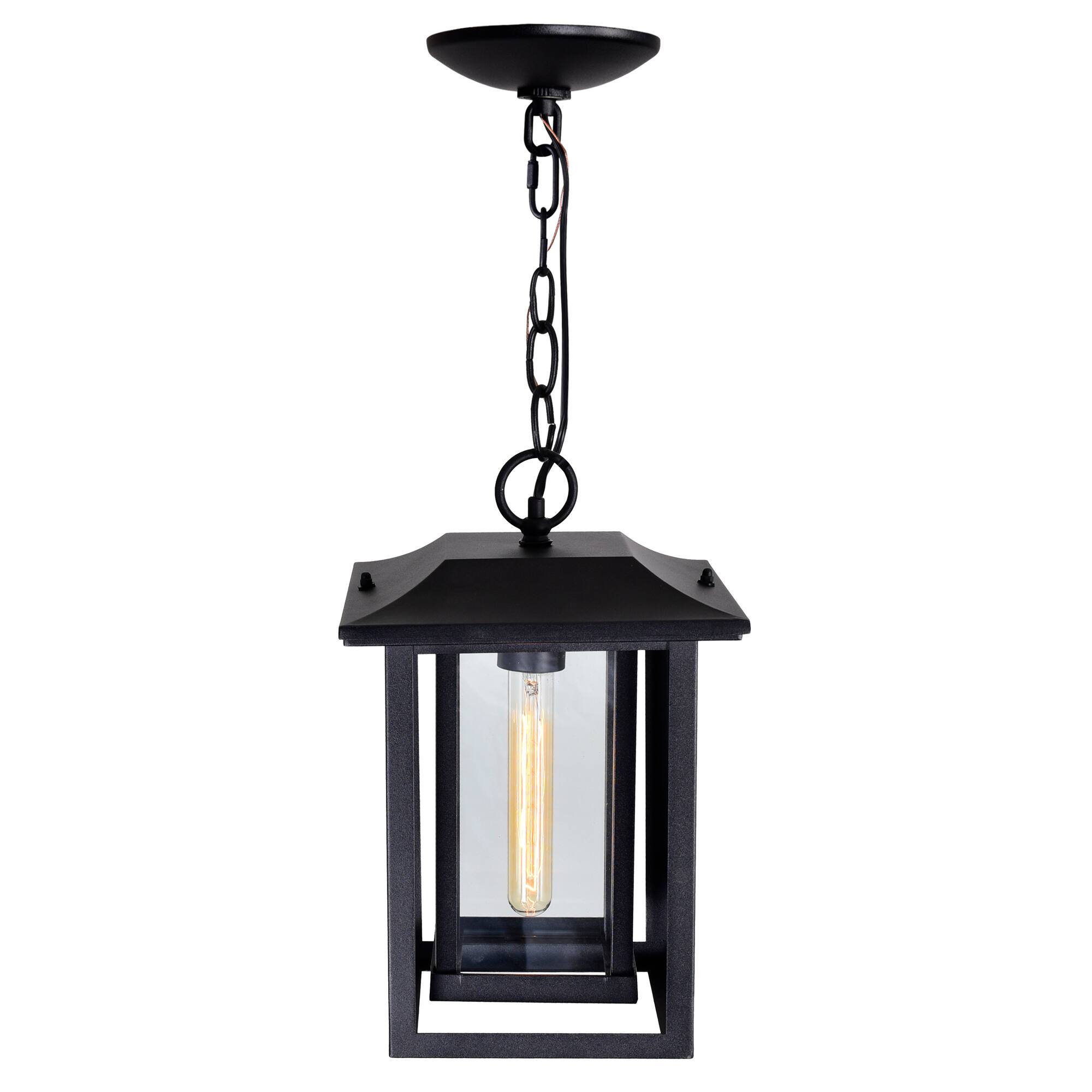 Back. CWI Lighting - Winfield 1 Light Black Outdoor Hanging Light - Black.