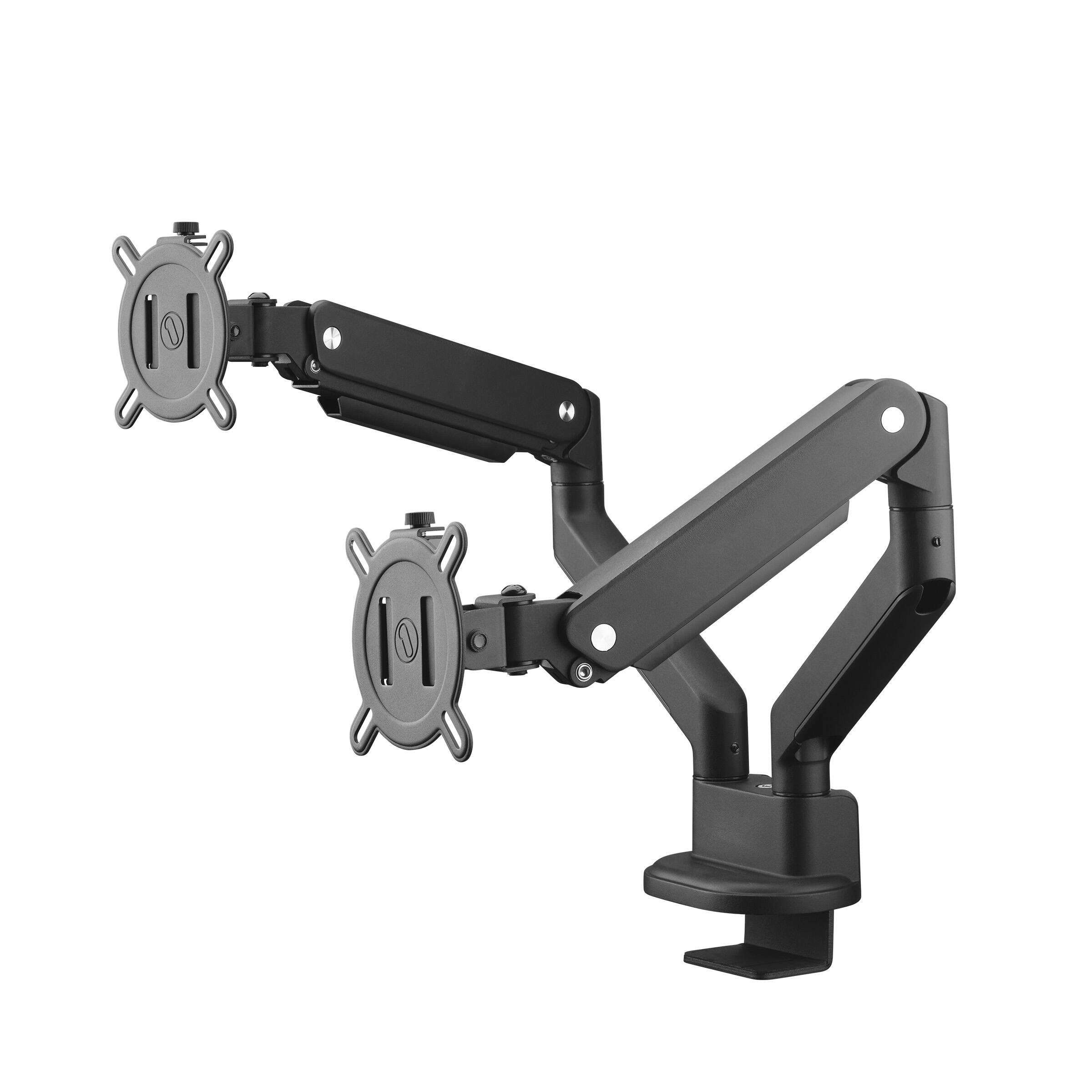 Angle. One for All - MONITOR ARM, SOLID, DUAL, BLACK, US - Black.