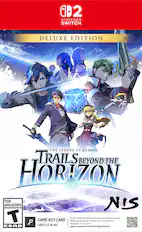 Nintendo Switch Deluxe Edition The Legend of Heroes Trails Beyond the Horizon Teen Adolescents NIS T ? Game-Key Card XX GB - Full game au du download verso. jeu complet via (XX internet Go) via required. Internet See back. ESRB CARTE CL DE JEU upport.nintendo.com/switch2/gamekeycard