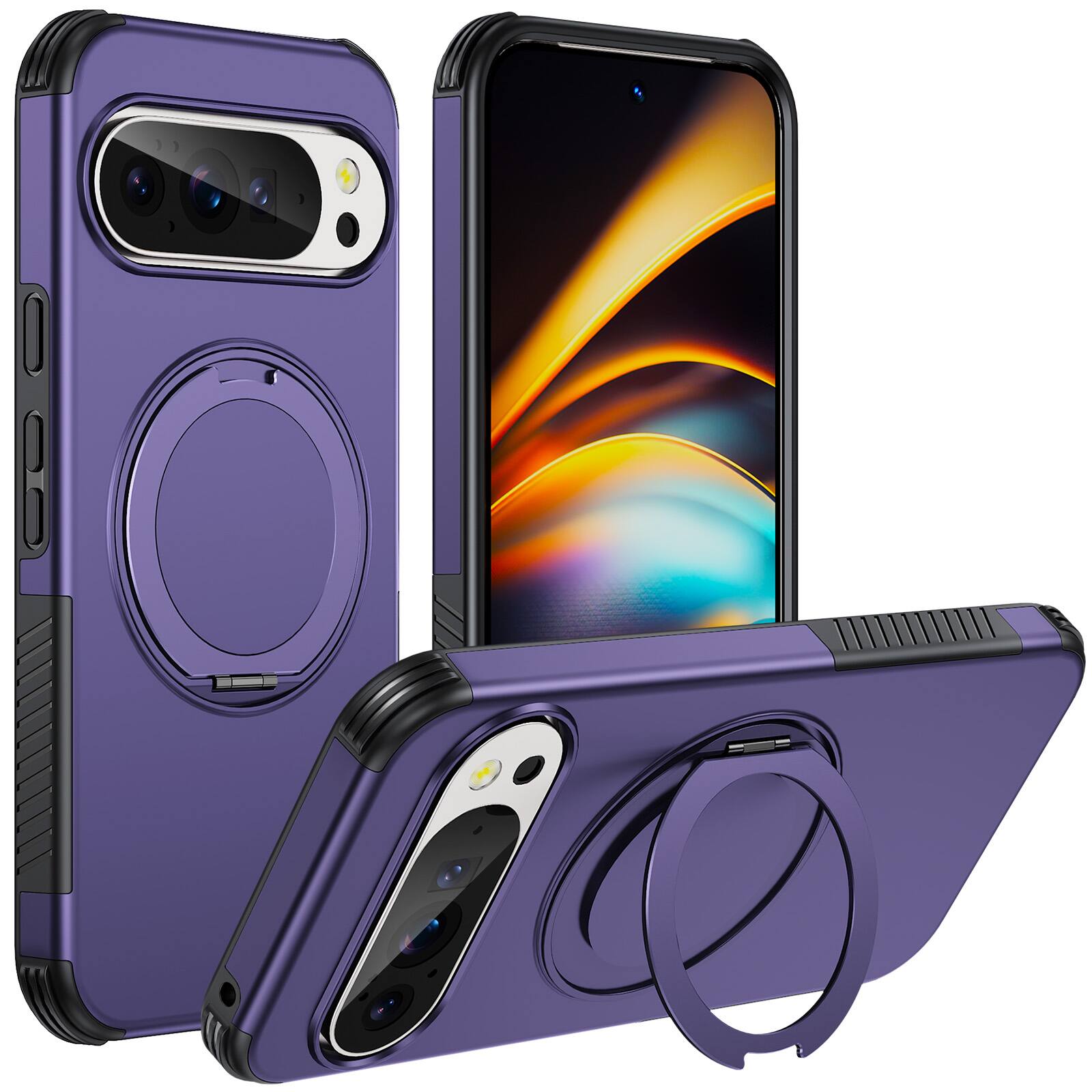 UUCOVER - Magnetic Case for Google Pixel 10 Pro XL,Shockproof TPU+PC Case Rind Holder Stand Case Compatible with MagSafe Cover - Deep Purple price history on PriceWatchPro