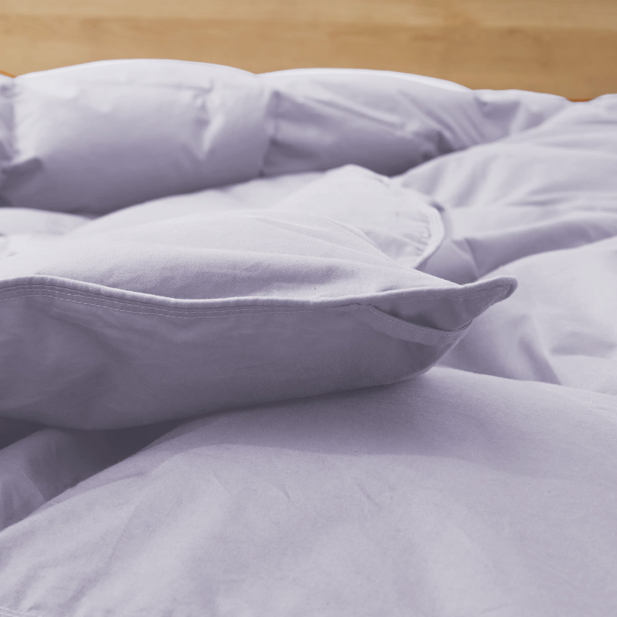 Puredown - Luxurious 300TC 100% Organic Cotton Down Feather Fiber Comforter, California King - Purple