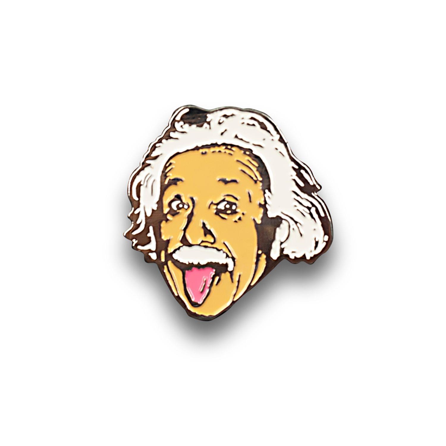 Alt View 1. Just Funky - Albert Einstein Tongue Out Enamel Pin | Official Einstein Collectible Poster Pin - Black.